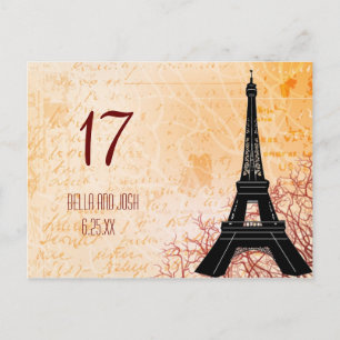 Eiffel Tower Weddenenkaart Briefkaart