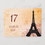 Eiffel Tower Weddenenkaart Briefkaart (Voorkant)