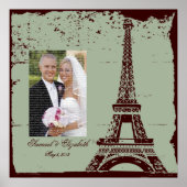 Eiffel Tower Wedding Framed Foto Collage Poster (Voorkant)