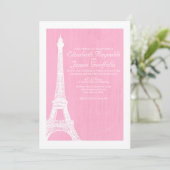 Eiffel Tower Wedding Invitations Kaart (Staand voorkant)