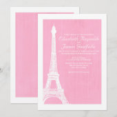 Eiffel Tower Wedding Invitations Kaart (Voorkant / Achterkant)