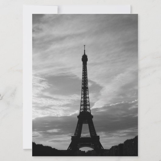 Eiffel Tower Wedding Invitations Kaart (Achterkant)