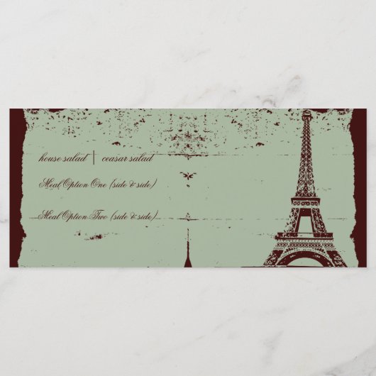 Eiffel Tower Wedding Menus Menu (Achterkant)