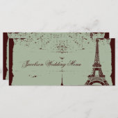 Eiffel Tower Wedding Menus Menu (Voorkant / Achterkant)
