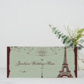 Eiffel Tower Wedding Menus Menu (Staand voorkant)