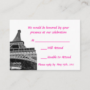 Eiffel Tower Wedding RSVP-kaarten Informatiekaartje