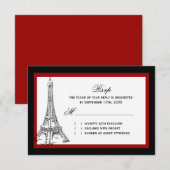 Eiffel Tower Wedding RSVP-kaarten RSVP Kaartje (Voorkant / Achterkant)