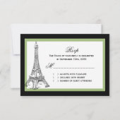 Eiffel Tower Wedding RSVP-kaarten RSVP Kaartje (Voorkant)