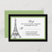 Eiffel Tower Wedding RSVP-kaarten RSVP Kaartje (Voorkant / Achterkant)