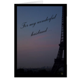 Eiffel Tower Wonderful Husband Card