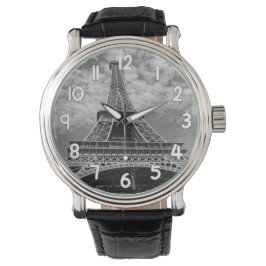 Eiffel Tower Wrist Watch – Black and White Paris Horloge