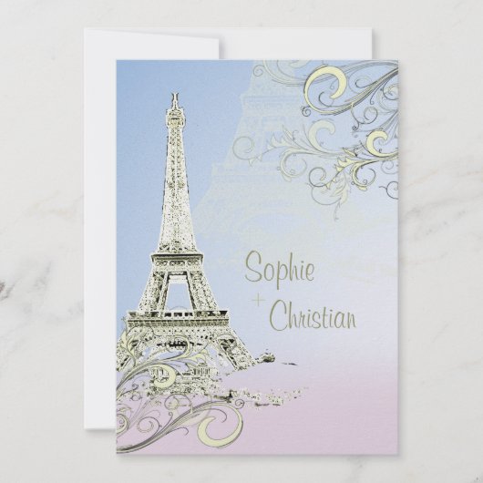 Eiffel Tower + Zwemelen Weddenschappen Kaart (Voorkant)