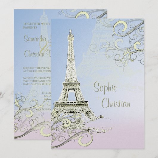 Eiffel Tower + Zwemelen Weddenschappen Kaart (Voorkant / Achterkant)