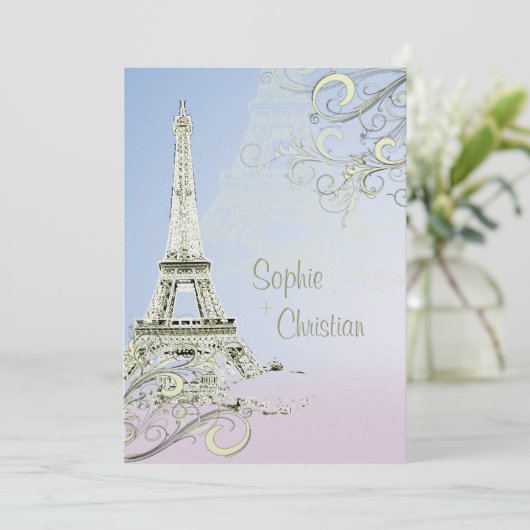 Eiffel Tower + Zwemelen Weddenschappen Kaart (Staand voorkant)