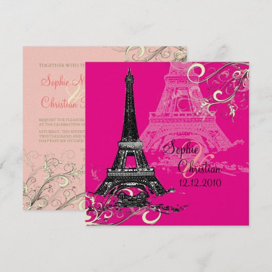 Eiffel Tower + Zwemelen Weddenschappen Kaart (Voorkant / Achterkant)