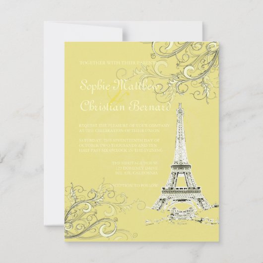 Eiffel Tower + Zwemelen Weddenschappen Kaart (Achterkant)