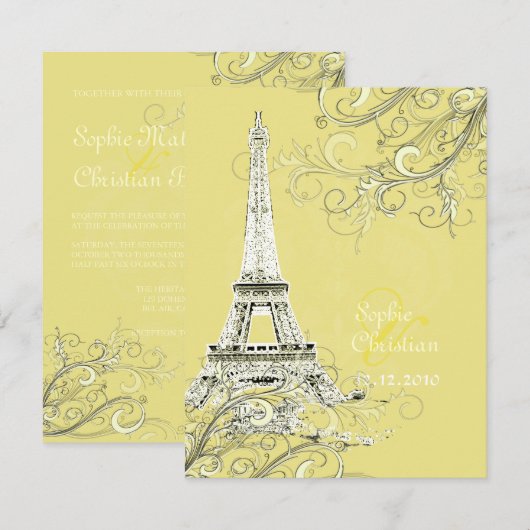 Eiffel Tower + Zwemelen Weddenschappen Kaart (Voorkant / Achterkant)