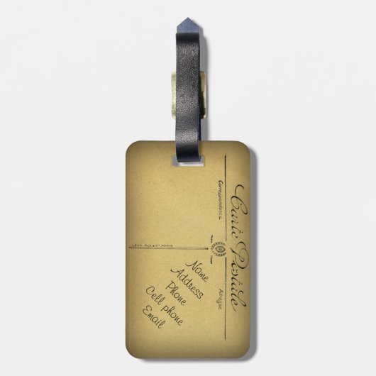  Eiffel    TowerParis Frankrijk - bagagelabel (Achterkant verticaal)