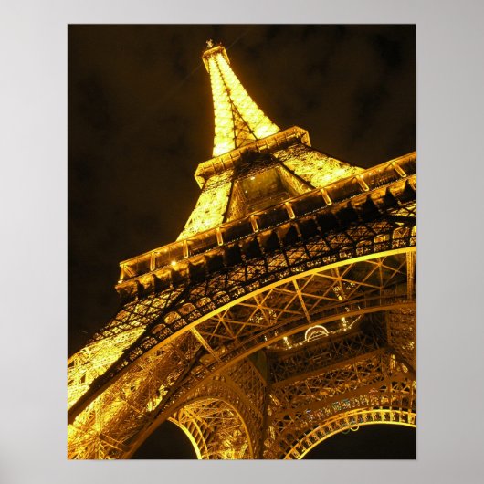 Eiffel verlicht poster (Voorkant)