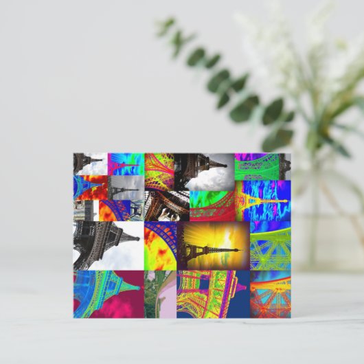 eiffelenkollage briefkaart (Staand voorkant)