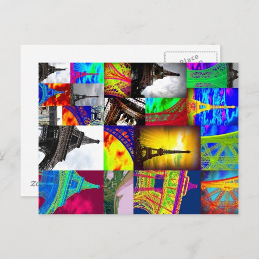 eiffelenkollage briefkaart (Voorkant / Achterkant)