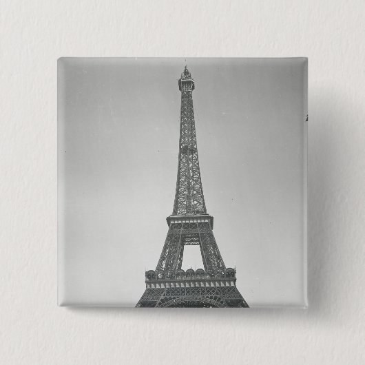 Eiffeltoren, 1887-89 vierkante button 5,1 cm (Voorkant)