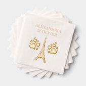 Eiffeltoren #1 Harten Voornaam achternaam of echtp Folie Servetten (Insitu (Gestapeld))