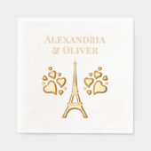 Eiffeltoren #1 Harten Voornaam achternaam of echtp Folie Servetten (Voorkant)