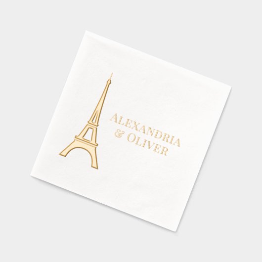 Eiffeltoren #1 Parijs Frankrijk bruidspaar Folie Servetten (Links)