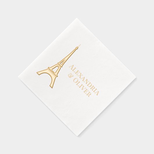 Eiffeltoren #1 Parijs Frankrijk bruidspaar Folie Servetten (Rechts)