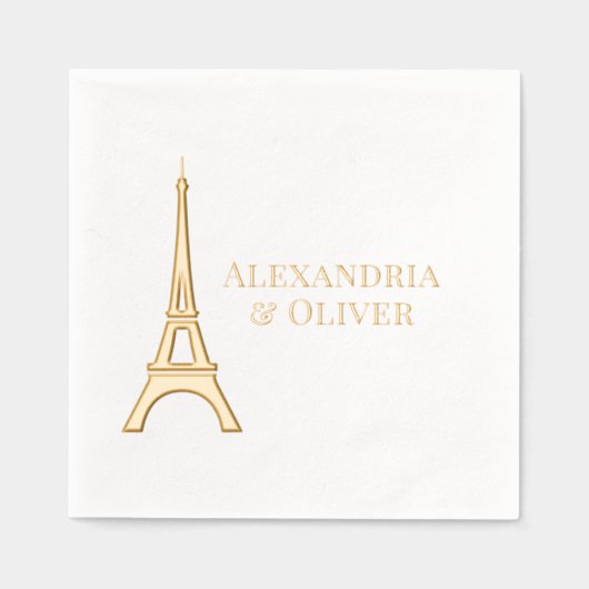 Eiffeltoren #1 Parijs Frankrijk bruidspaar Folie Servetten (Voorkant)