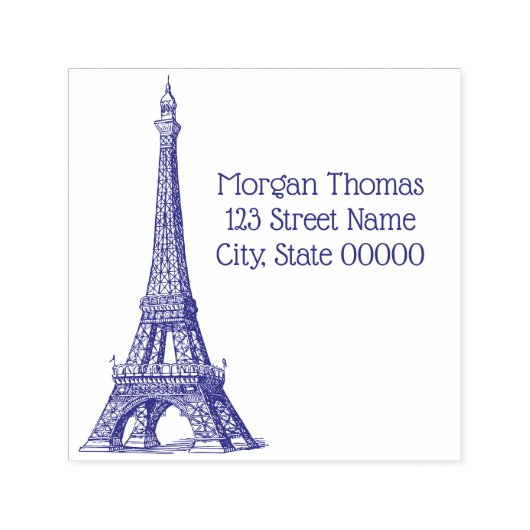 Eiffeltoren #1 Tekening Zelfinktende Stempel (Design)