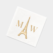 Eiffeltoren #1 Twee Init paar bruiloft monogram Folie Servetten (Links)