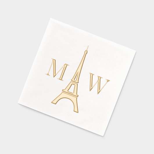 Eiffeltoren #1 Twee Init paar bruiloft monogram Folie Servetten (Links)