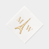 Eiffeltoren #1 Twee Init paar bruiloft monogram Folie Servetten (Rechts)