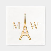 Eiffeltoren #1 Twee Init paar bruiloft monogram Folie Servetten (Voorkant)