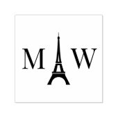 Eiffeltoren 2 Initiaal Bruiloft Monogram Zelfinktende Stempel (Design)