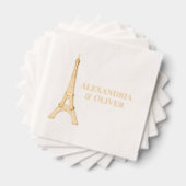 Eiffeltoren #2 Parijs Frankrijk bruidspaar Folie Servetten (Insitu (Gestapeld))