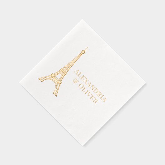 Eiffeltoren #2 Parijs Frankrijk bruidspaar Folie Servetten (Rechts)