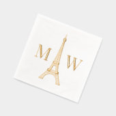 Eiffeltoren #2 Twee Init paar bruiloft monogram Folie Servetten (Links)