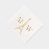 Eiffeltoren #2 Twee Init paar bruiloft monogram Folie Servetten (Rechts)