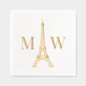 Eiffeltoren #2 Twee Init paar bruiloft monogram Folie Servetten (Voorkant)
