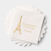 Eiffeltoren #2D Parijs Frankrijk bruidspaar Folie Servetten (Insitu (Gestapeld))