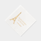 Eiffeltoren #2D Parijs Frankrijk bruidspaar Folie Servetten (Rechts)