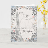 Eiffeltoren, 65e verjaardag kaart (Gele Bloem)