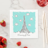 Eiffeltoren aangepaste tekst papieren servetten (Insitu)
