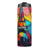 Eiffeltoren: Abstract, Glas in lood Art Thermosbeker (Voorkant)