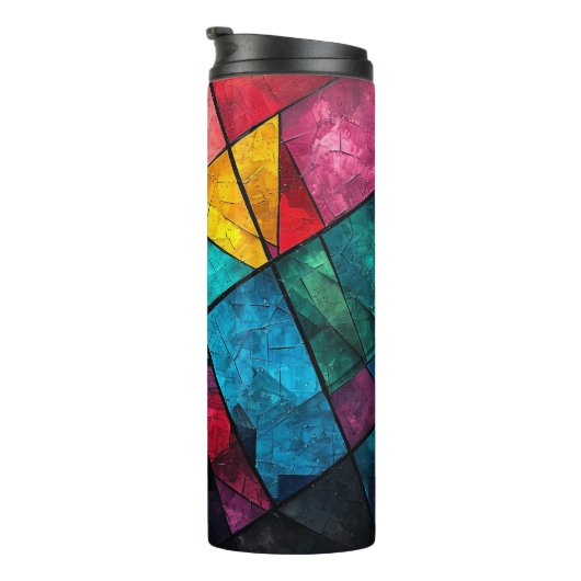 Eiffeltoren: Abstract, Glas in lood Art Thermosbeker (Geroteerd rechts)