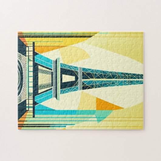 Eiffeltoren Abstracte midden-eeuw moderne puzzel Legpuzzel (Horizontaal)