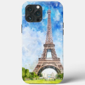Eiffeltoren Aquarel Parijs Silhouet Kunstprint Case-Mate iPhone Case (Achterkant)